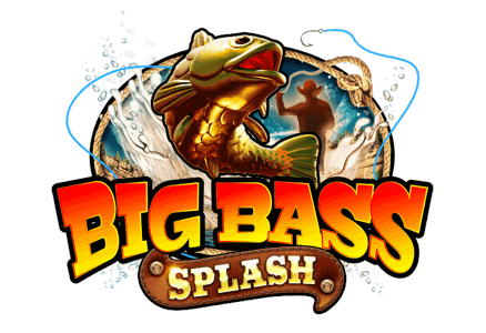Big Bass Splash logo with bass fish mascot and fisherman crest